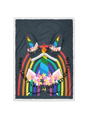 Rainbow Unicorn Valentines Day Sleeve Blankets